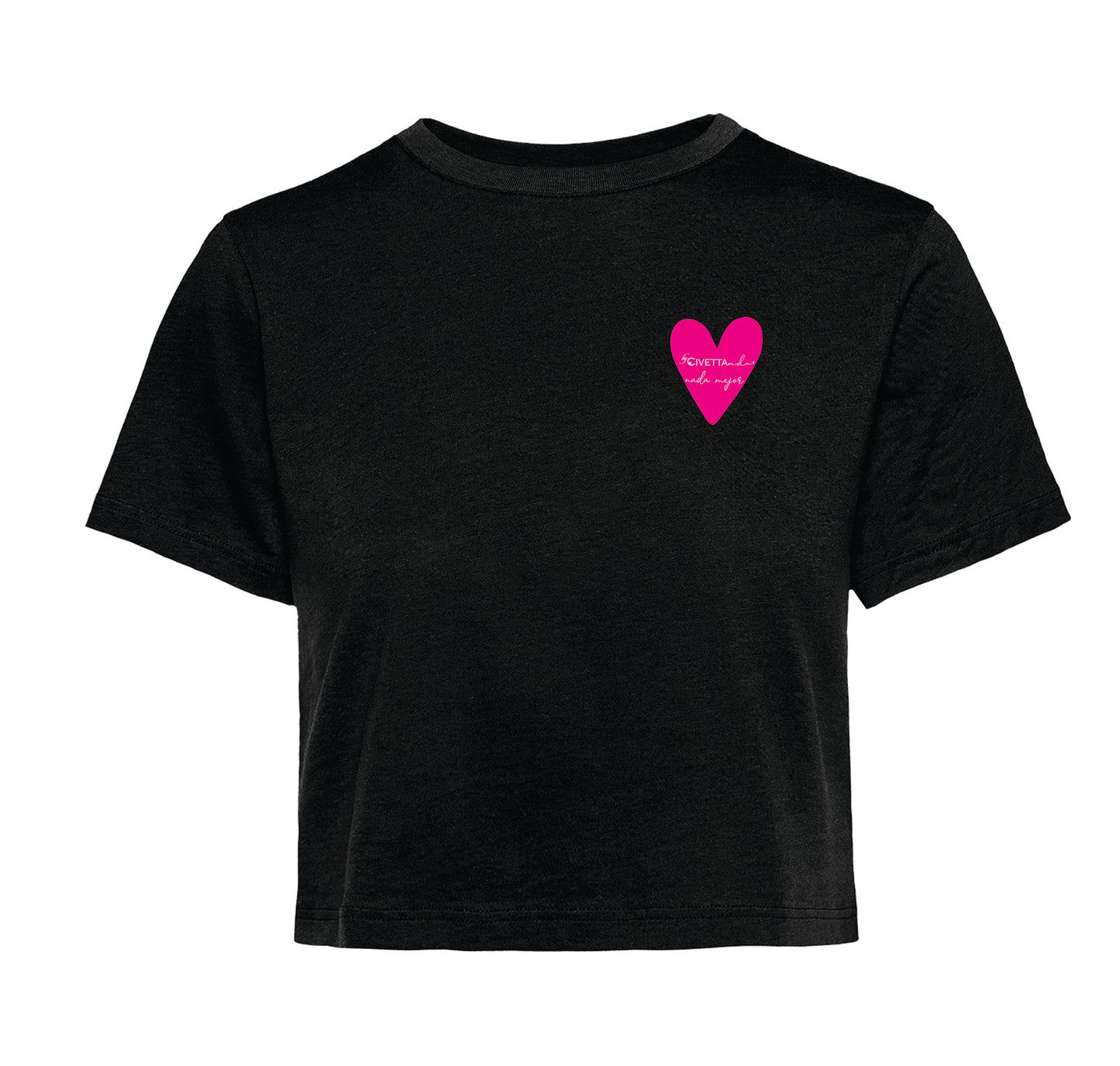 DONNA T-SHIRT CROP TOP "Cuore in Voga"