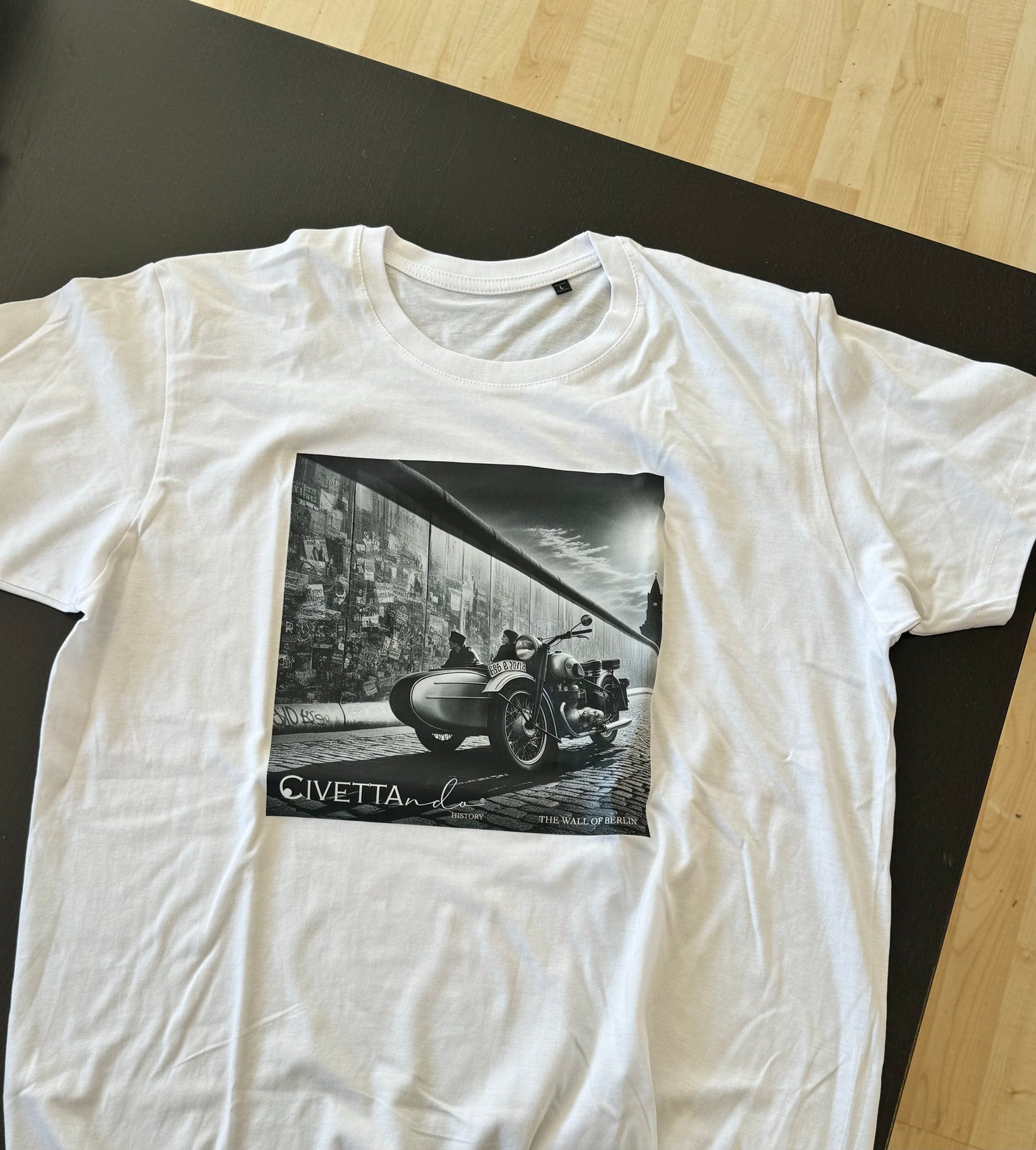 uomo t-shirt cotone ecologico Civettando the wall of Berlin