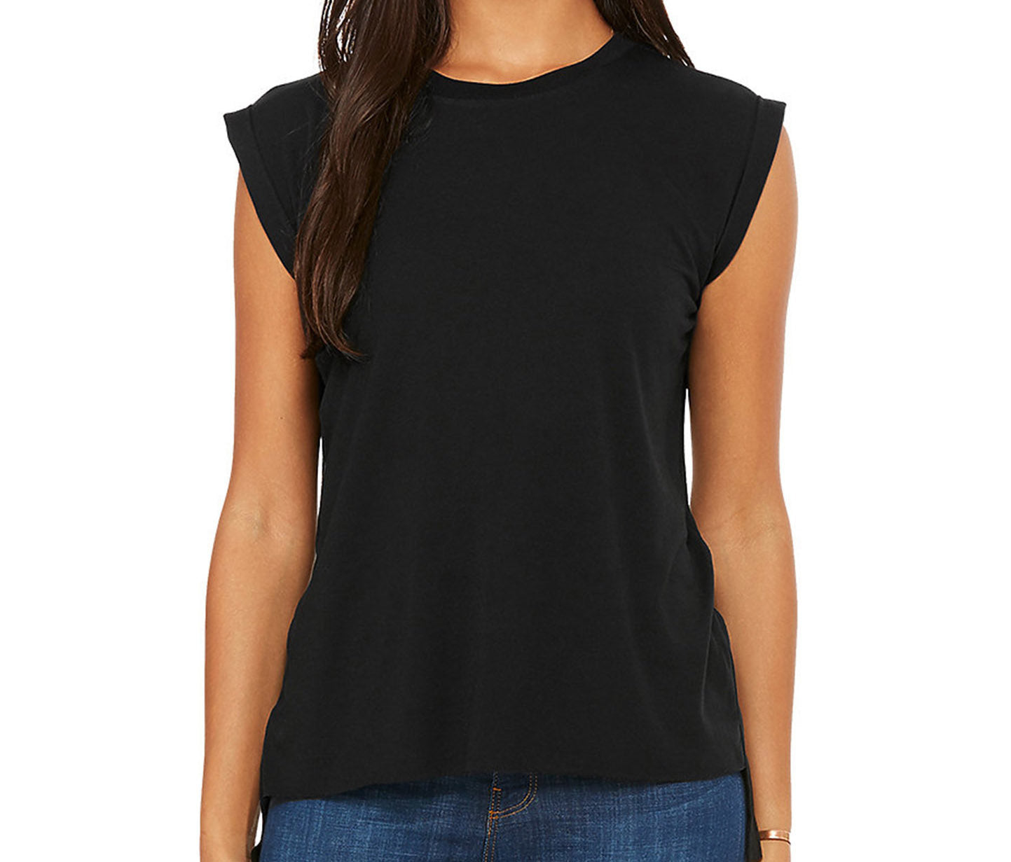 T-SHIRT DONNA girocollo manica corta rolled