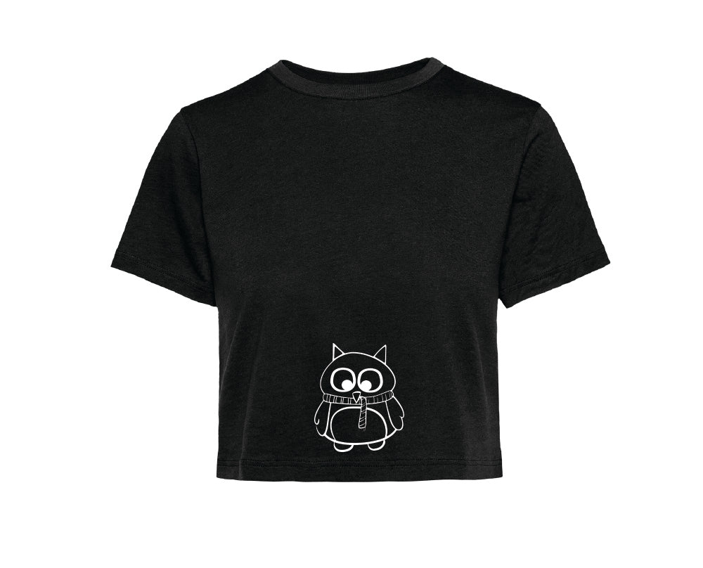 DONNA civettando T-shirt Crop Top Civetta Sciarpetta