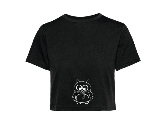 DONNA civettando T-shirt Crop Top Civetta Sciarpetta