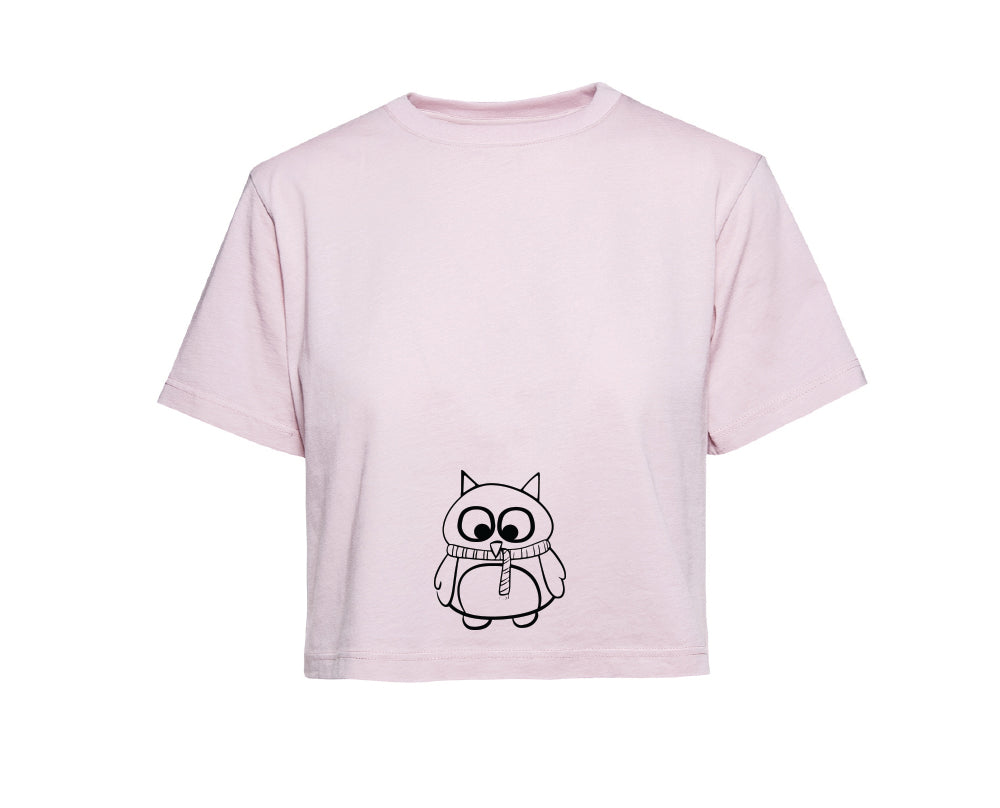 DONNA civettando T-shirt Crop Top Civetta Sciarpetta