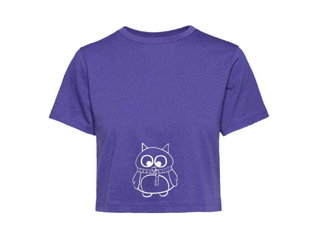 DONNA civettando T-shirt Crop Top Civetta Sciarpetta